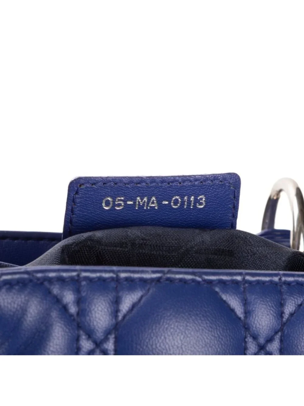 Dior Large Lady Dior Zip Blue Cannage Lambskin Leather Handbag